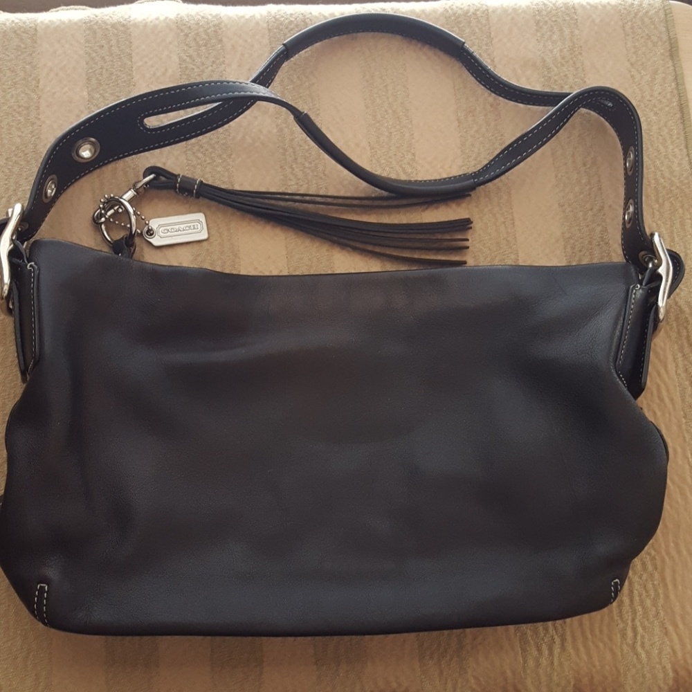 Coach black leather bag